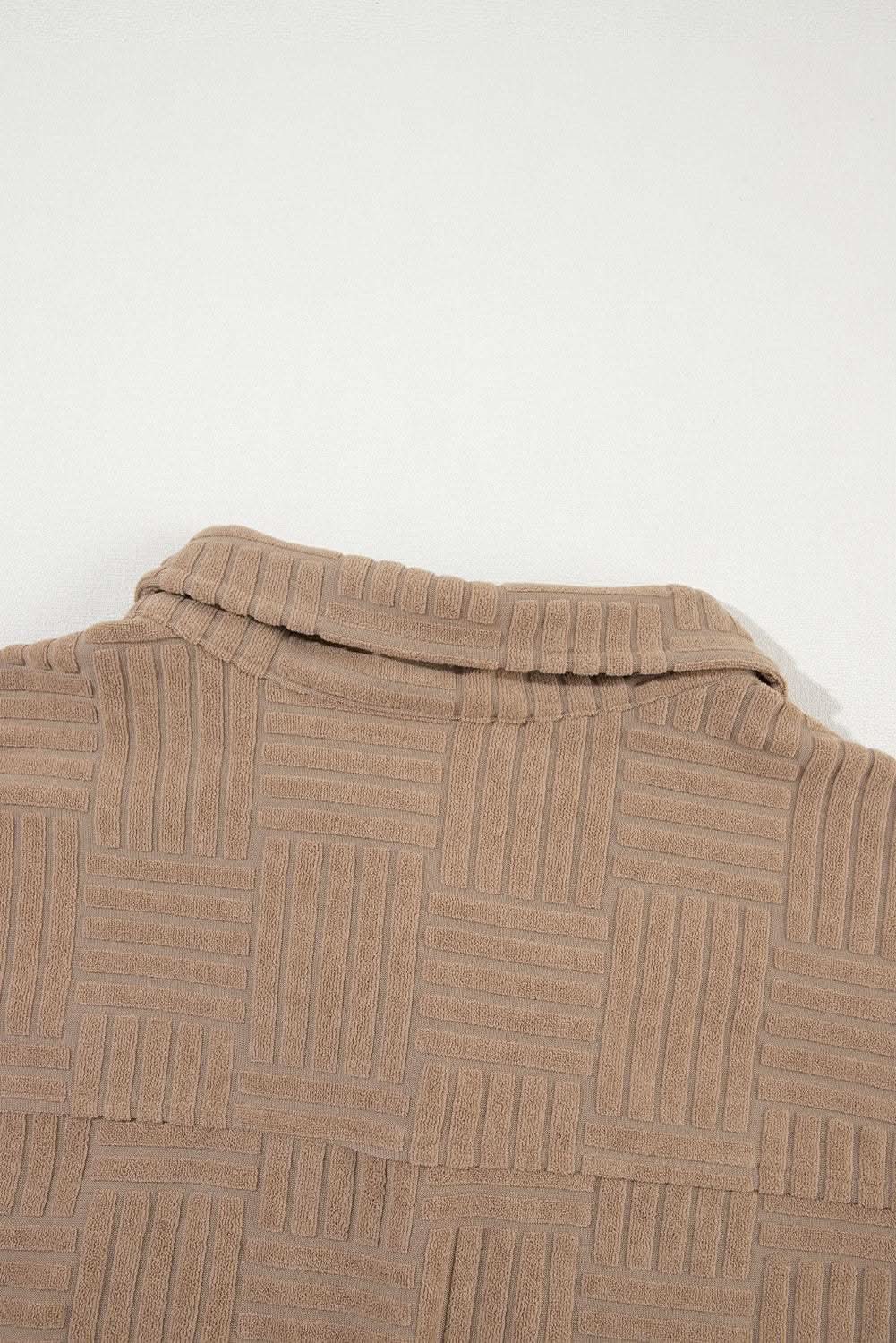 Chic dark khaki shacket with pockets - Love Salve